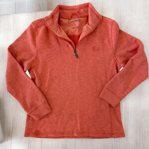Lincoln Outfitters Peach Coral Orange 1/4 Zip Pullover Women Small